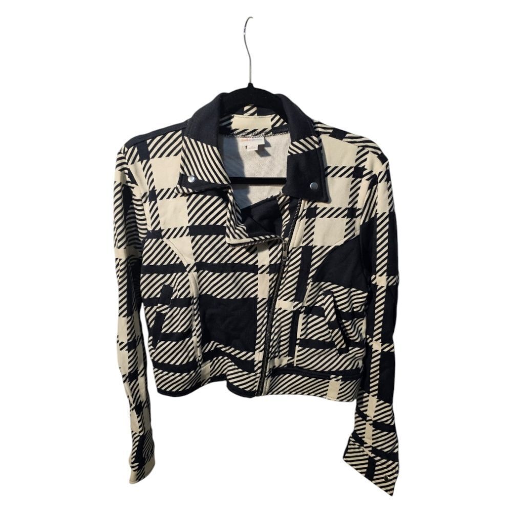 LULAROE Presley Moto Buffalo Plaidβ Jacketβ- Size Medium